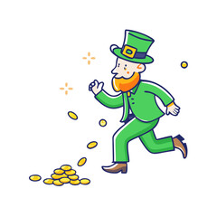 leprechaun gold coin trail vector icon, patrick’s day vector illustration - simple illustration of leprechaun gold coin trail perfect for logos, and patrick’s day -themed designs.