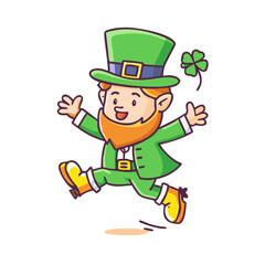 leprechaun jumping vector icon, patrick’s day vector illustration - simple illustration of leprechaun jumping perfect for logos, and patrick’s day -themed designs.