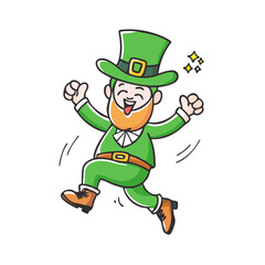 leprechaun jumping vector icon, patrick’s day vector illustration - simple illustration of leprechaun jumping perfect for logos, and patrick’s day -themed designs.