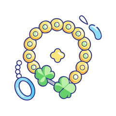 lucky charm bracelet vector icon, patrick’s day vector illustration - simple illustration of lucky charm bracelet perfect for logos, and patrick’s day -themed designs.