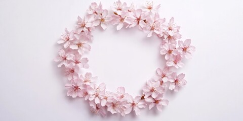 Elegant sakura blossom arrangement in circular design for spring decor inspiration