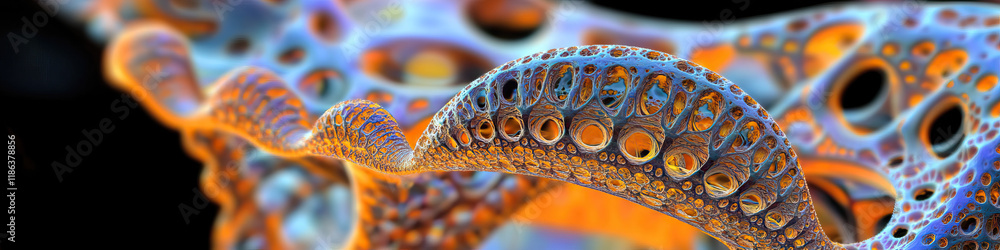 Poster abstract 3d render: porous biomorphic structure