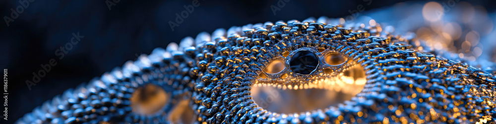 Poster abstract metallic structure with circular apertures