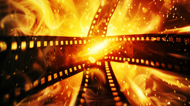 background movie blockbuster theme, copyspace in a centre 