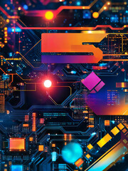 Abstract Cyber Tech Luminous Background