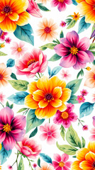 Fototapeta premium Elegant Watercolor Floral Pattern
