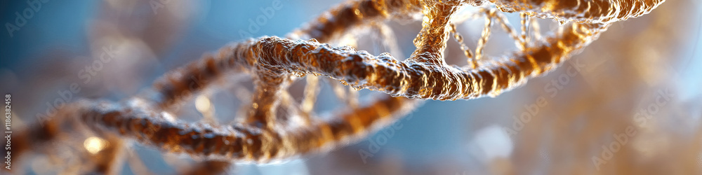 Poster digital rendering of a dna double helix