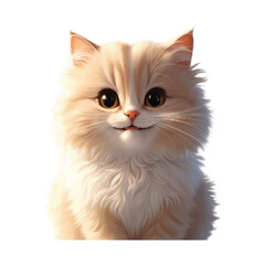 White and golden color cute cat vector with white background
