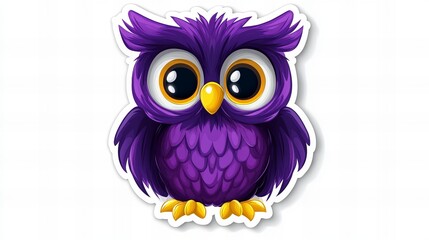 Adorable purple owl with big, expressive eyes. Perfect for kids' designs!