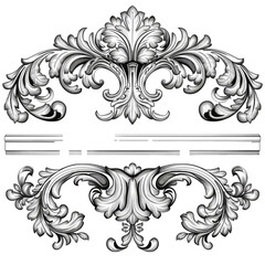 Ornament Line Isolated on Transparent Background