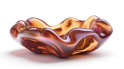 Obraz premium Vibrant Melted Liquid Blob Shape with Glowing Metallic Highlights in Orange and Gold Tones