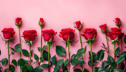 roses flowers on pink background