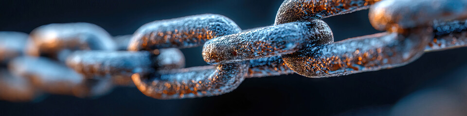 Fototapeta premium Close-up of Interlinked Metal Chain Links