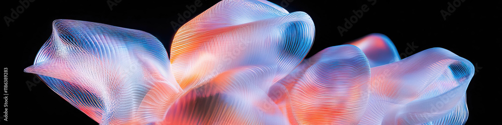 Poster abstract composition of translucent layered forms