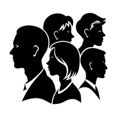 Faces of Understanding vector silhouette