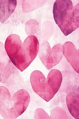 Fototapeta premium Romantic Watercolor Heart Background for Valentine’s Day Celebrations and Designs