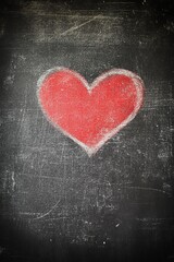 Obraz premium Heart Illustration on Chalkboard Background for Valentine's Day Graphic Design
