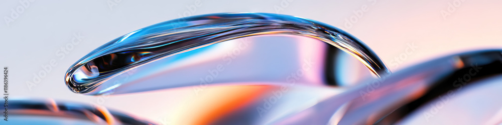 Poster abstract composition of translucent curved forms