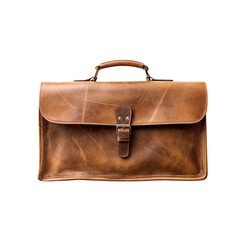 Distressed Leather Briefcase:  The timeless appeal of a distressed leather briefcase, showcasing a rugged yet elegant design with intricate detailing.