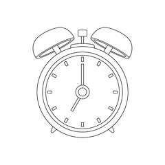 Hand drawn kids drawing vector illustration alarm clock cartoon isolated