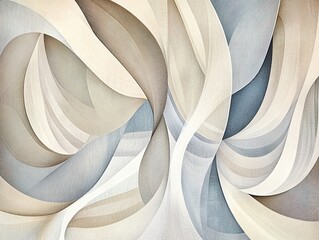 Abstract flowing lines in neutral tones generated AI