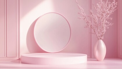 Luxurious Abstract Podium Cosmetic For Branding And Product Presentation: A Timeless And Elegant Rendering To Elevate Your Brand.