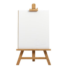Clean Isolated Drawing Board on Wooden Easel with transparent background for Creative and Artistic Projects