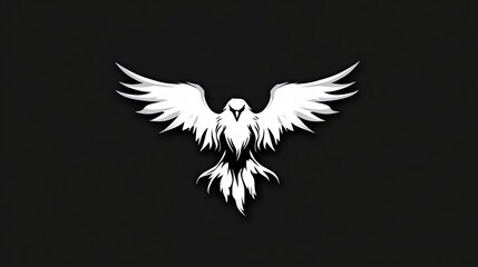 Obraz premium Majestic white eagle graphic design against a dark background. A symbol of power and freedom.