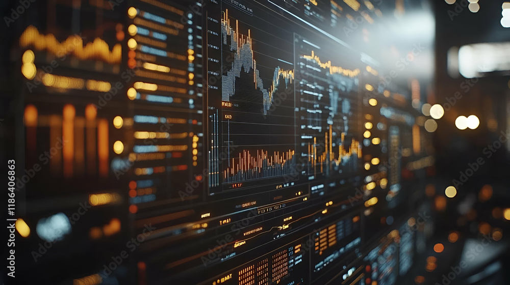 Aufkleber abstract data visualization on a futuristic digital screen