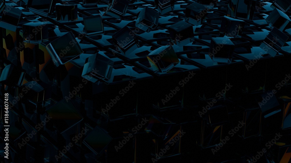 Aufkleber abstract 3d glass cubes on gradient sky background