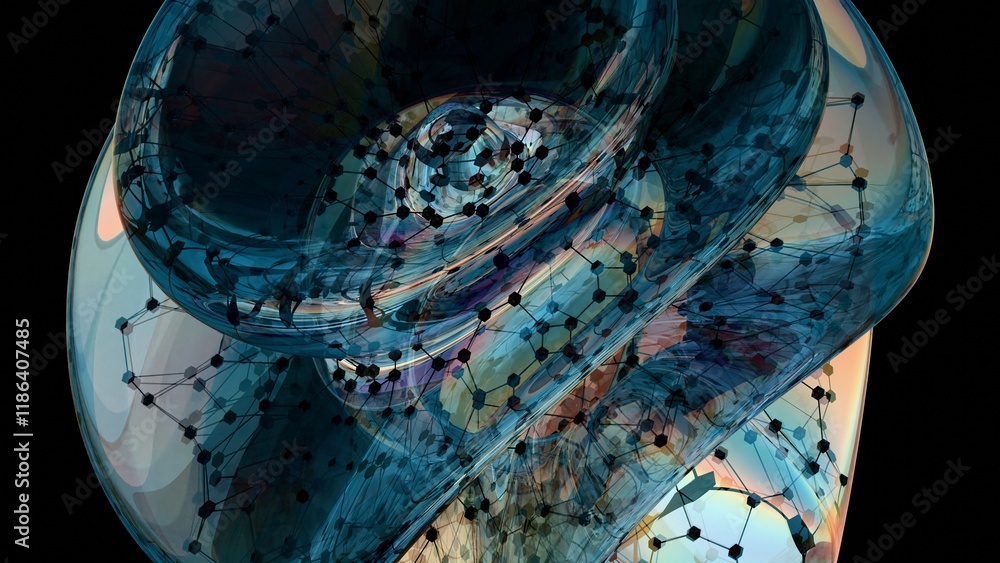 Leinwandbilder abstract glass network structure with intricate patterns