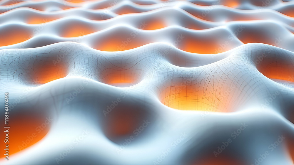 Poster abstract 3d rendering of a glowing wave pattern texture background
