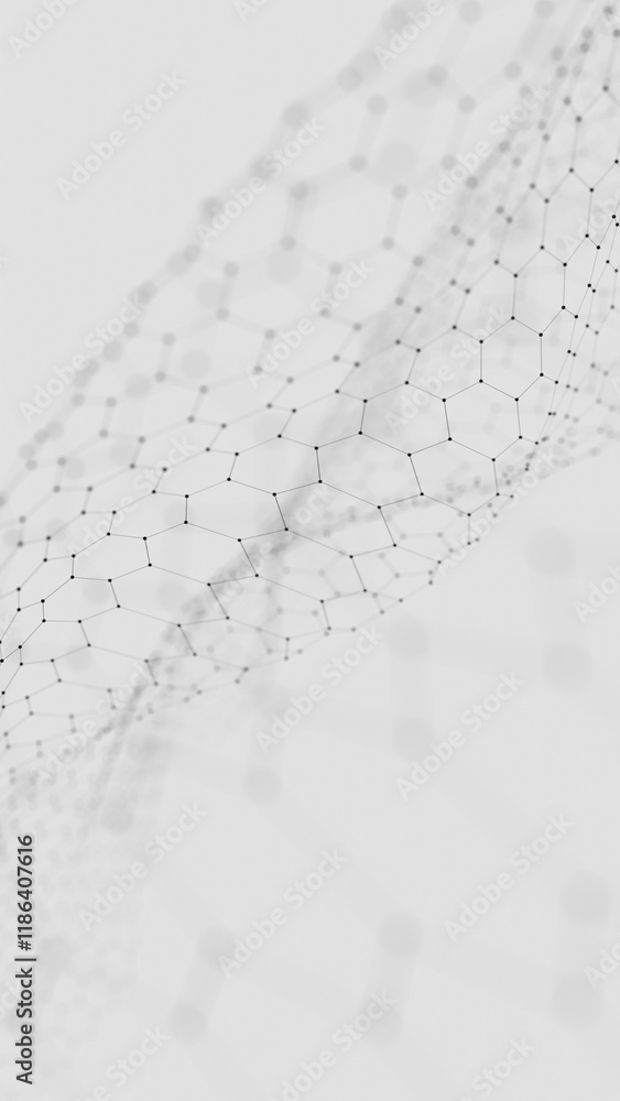 Poster Minimalist Molecular Network Structure with Hexagonal Pattern