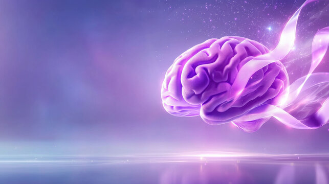 Epilepsy awareness, purple day concept. Epilepsy Awareness Ribbon Brain