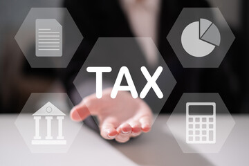 Accounting financial tax icon income money online payment service concept