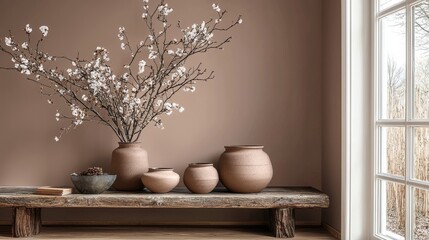 Creative concept in Trend color 2025 Mocha Mousse pantone, generated AI