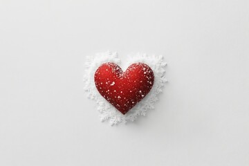Obraz premium Close-up of glittery heart and snowflakes