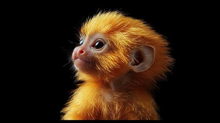 Obraz premium A cute golden lion tamarin baby (Leontopithecus rosalia)
