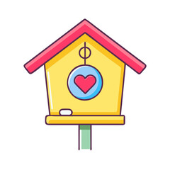 birdhouse vector icon, spring vector illustration - simple illustration of birdhouse perfect for logos, and spring -themed designs.