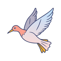 bird in flight vector icon, spring vector illustration - simple illustration of bird in flight perfect for logos, and spring -themed designs.