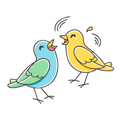 birds chirping vector icon, spring vector illustration - simple illustration of birds chirping perfect for logos, and spring -themed designs.