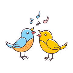 birds chirping vector icon, spring vector illustration - simple illustration of birds chirping perfect for logos, and spring -themed designs.