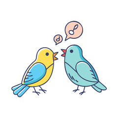 birds chirping vector icon, spring vector illustration - simple illustration of birds chirping perfect for logos, and spring -themed designs.