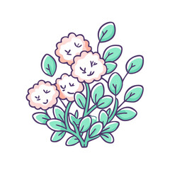 blossoming bush vector icon, spring vector illustration - simple illustration of blossoming bush perfect for logos, and spring -themed designs.