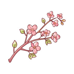 cherry blossom branch vector icon, spring vector illustration - simple illustration of cherry blossom branch perfect for logos, and spring -themed designs.