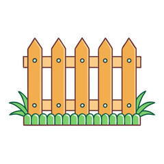 garden fence vector icon, spring vector illustration - simple illustration of garden fence perfect for logos, and spring -themed designs.