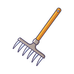 garden rake vector icon, spring vector illustration - simple illustration of garden rake perfect for logos, and spring -themed designs.