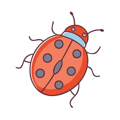 ladybug vector icon, spring vector illustration - simple illustration of ladybug perfect for logos, and spring -themed designs.