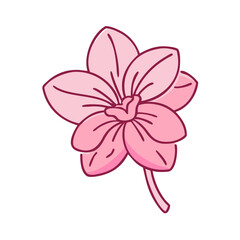 pink blossom vector icon, spring vector illustration - simple illustration of pink blossom perfect for logos, and spring -themed designs.