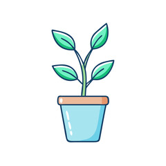 plant in pot vector icon, spring vector illustration - simple illustration of plant in pot perfect for logos, and spring -themed designs.